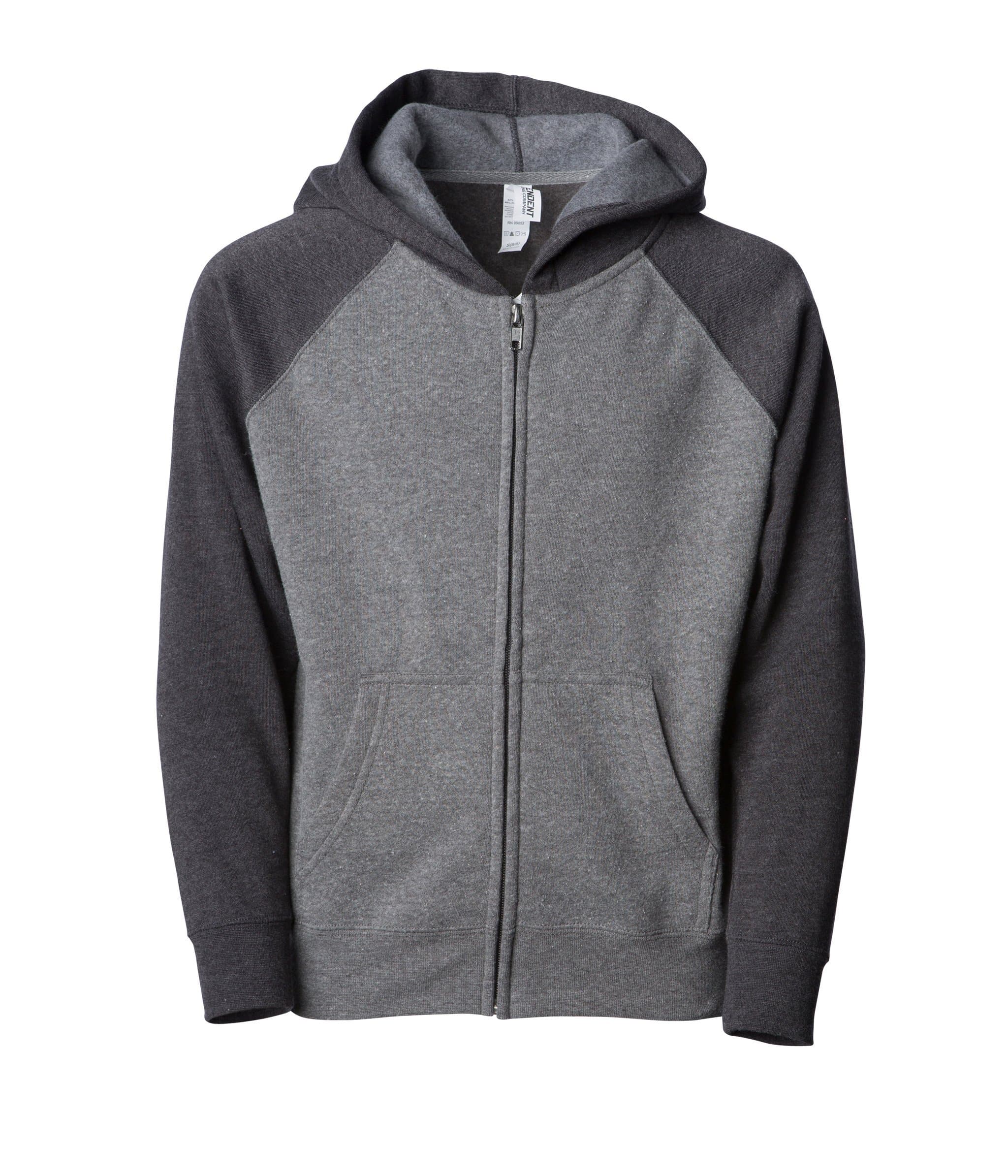 PRM15YSBZ - Youth Lightweight Special Blend Raglan Zip Hood