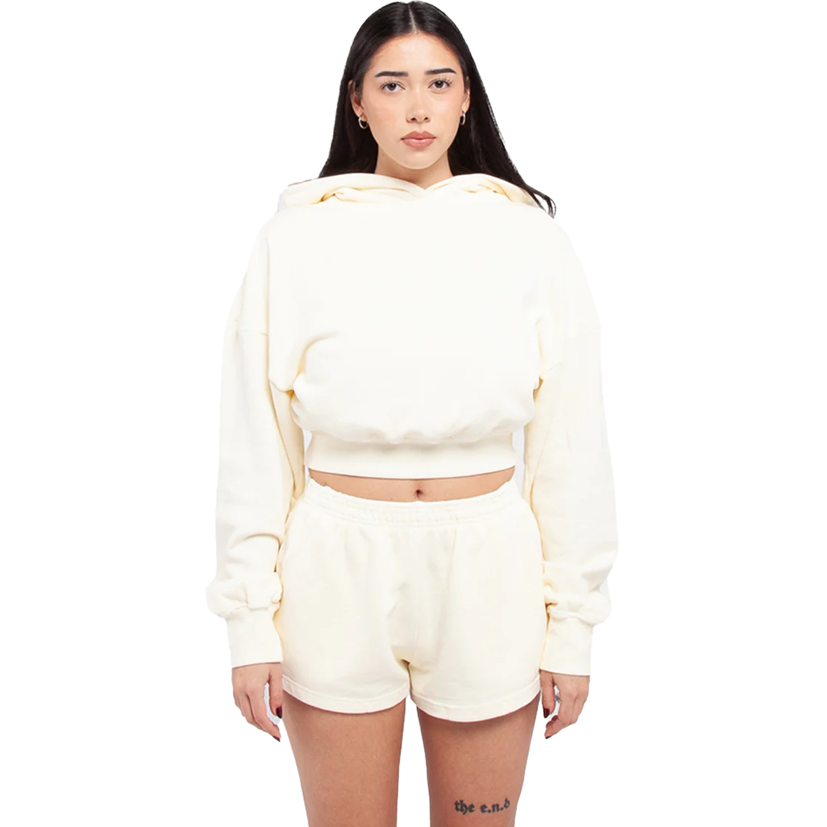 Women Garment Dye Crop Hoodie