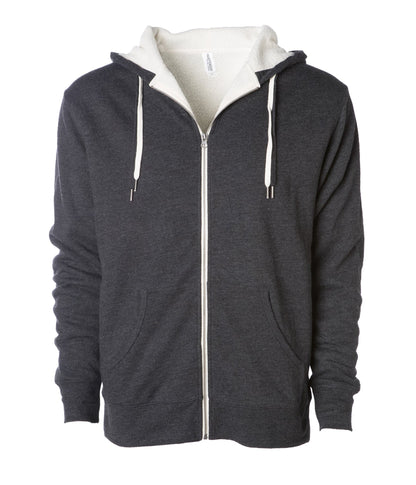 EXP90SHZ - Unisex Heavyweight Sherpa Lined Heather Zip Hood
