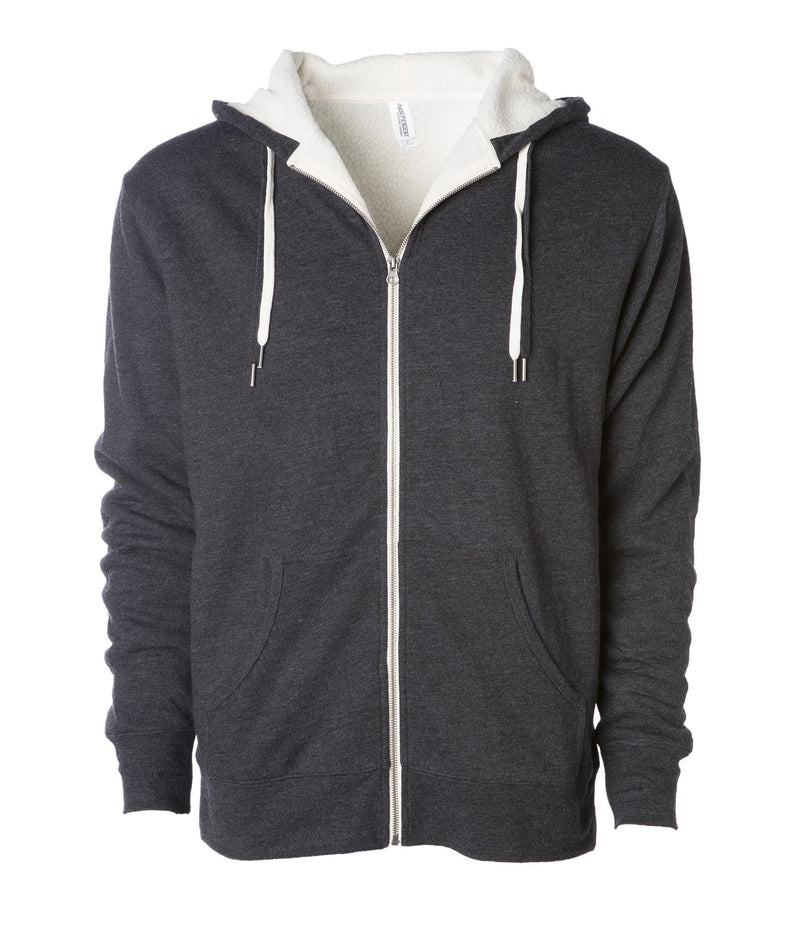 EXP90SHZ - Unisex Heavyweight Sherpa Lined Heather Zip Hood