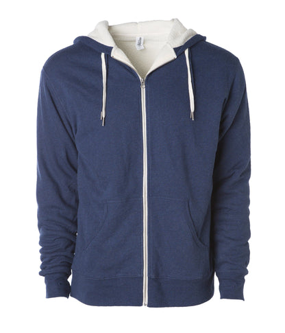 EXP90SHZ - Unisex Heavyweight Sherpa Lined Heather Zip Hood