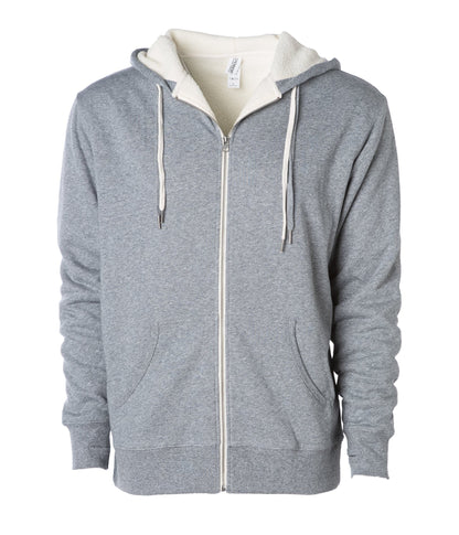 EXP90SHZ - Unisex Heavyweight Sherpa Lined Heather Zip Hood