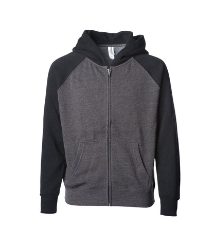 PRM10TSBZ - Toddler Lightweight Special Blend Raglan Zip Hood.
