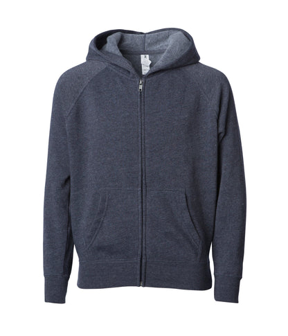PRM15YSBZ - Youth Lightweight Special Blend Raglan Zip Hood